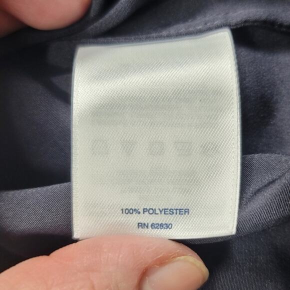 The Outfitters by Lands End navy with gold tone buttons popover blouse size 34W - Picture 8 of 11